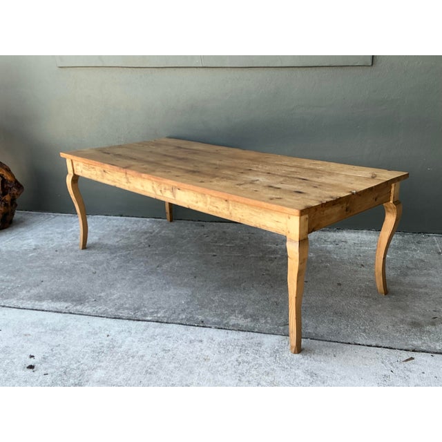 Vintage Rustic Pine Plank Farm Table For Sale - Image 10 of 12