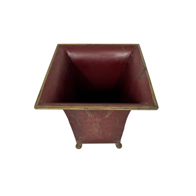 Chinoiserie Vintage Chinoiserie Footed Cachepot For Sale - Image 3 of 5