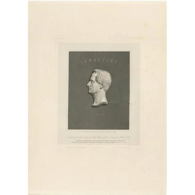 After David d'Angers, Portrait of Alphonse de Lamartine, 1843, Stipple Engraving For Sale - Image 10 of 10