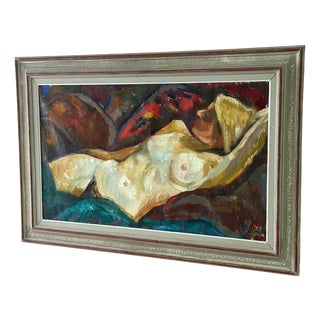 Bengt Ellis, Nude Model, 1960s, Oil on Canvas, Framed For Sale