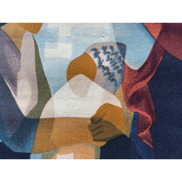 Blue Louis Toffoli “Yucatan” Aubusson Tapestry, Robert Four, 1970s For Sale - Image 8 of 13