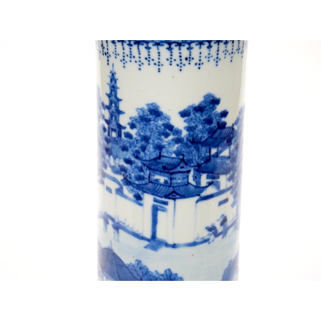 Blue and White Chinoiserie Decorated Porcelain Tableware Vase Chinese, Late 19th For Sale In New York - Image 6 of 10