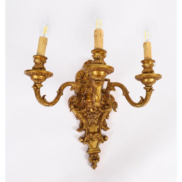 Antique French Gilt Bronze Ormolu Wall Lights, 1890s, Set of 8 For Sale - Image 4 of 15