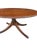 Brown Vintage Duncan Phyfe Style Mahogany Oval Coffee Table – Federal Neoclassical Pedestal Base With Reeded Saber Legs & Brass Claw Feet For Sale - Image 8 of 9