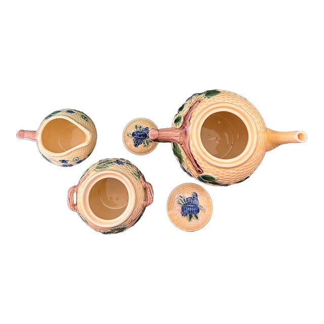 Tiffany & Co. American Majolica “Blackberries” Tea Service With Original Box, Circa 1880–1900 For Sale