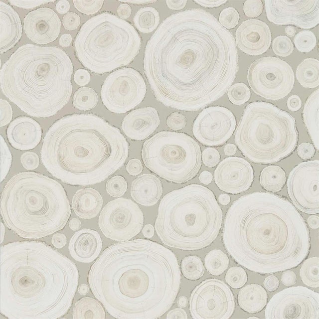 Sanderson Alnwick Logs Wallpaper in Ash For Sale
