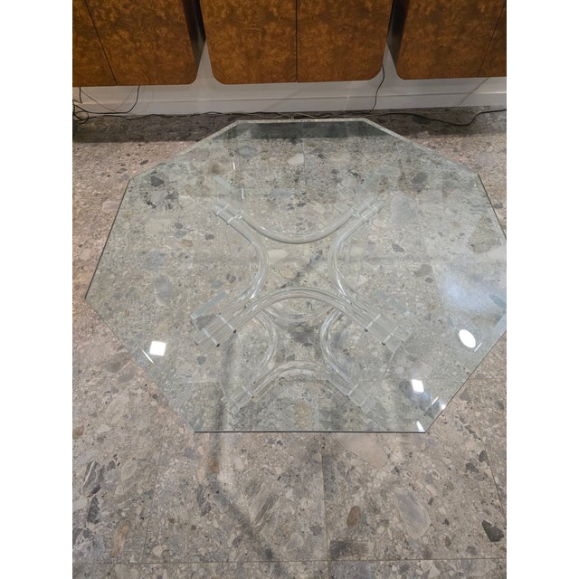 1970s Attributed to Charles Hollis Jones Lucite Dining Table For Sale - Image 13 of 18