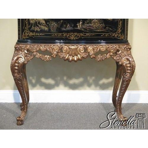 Black Paint Decorated Chinoiserie Decorated Bar Liquor Cabinet For Sale - Image 10 of 10