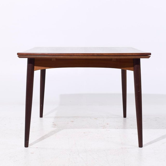 Mid 20th Century Gudme Møbelfabrik Mid Century Danish Teak Hidden Leaf Expanding Dining Table For Sale - Image 5 of 11
