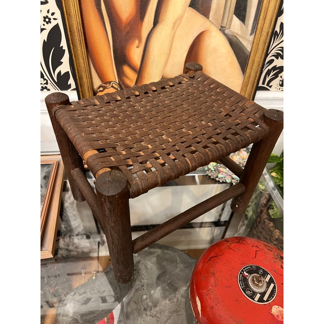 1970s 1970s Small Dark Brown Wooden Stool For Sale - Image 5 of 5