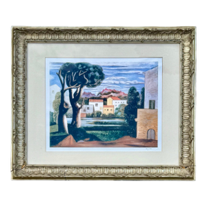 Vintage Pablo Picasso Foundation Limited Edition Lithograph “Landscape With Dead and Live Trees”, Framed Original Neoclassical Art