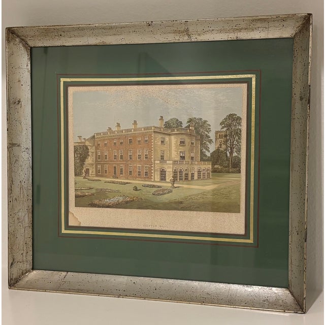 Late 19th Century Framed Original English Antique Print - View of Clifton Hall For Sale - Image 13 of 15