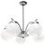 1950s French Art Deco Nickel-Plated 5-Arm Chandelier with White Opaline Glass Globes For Sale - Image 5 of 11