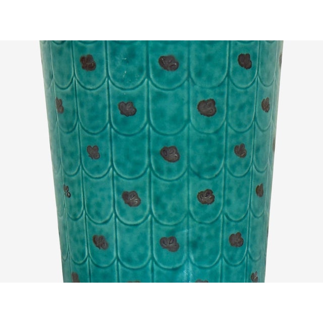 1930s Wilhelm Kage, Green Ceramic, Argenta Vase, Sweden, 1930s For Sale - Image 5 of 9