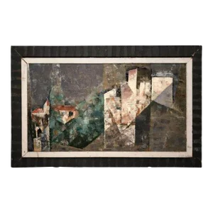 Mid-Century Modern Abstract on Board by Maraget Malval