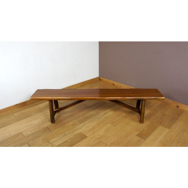 Vintage Brutalist Bench in Elm from Aranjou, 1960 For Sale - Image 10 of 10
