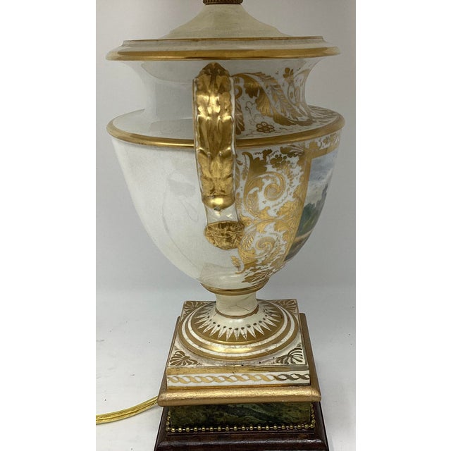 Early 19th Century Antique Derby Porcelain Urn Made Into Lamp. For Sale - Image 5 of 5