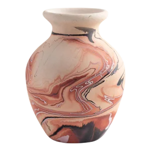 Vintage Tan Swirl Nemadji Pottery Vase