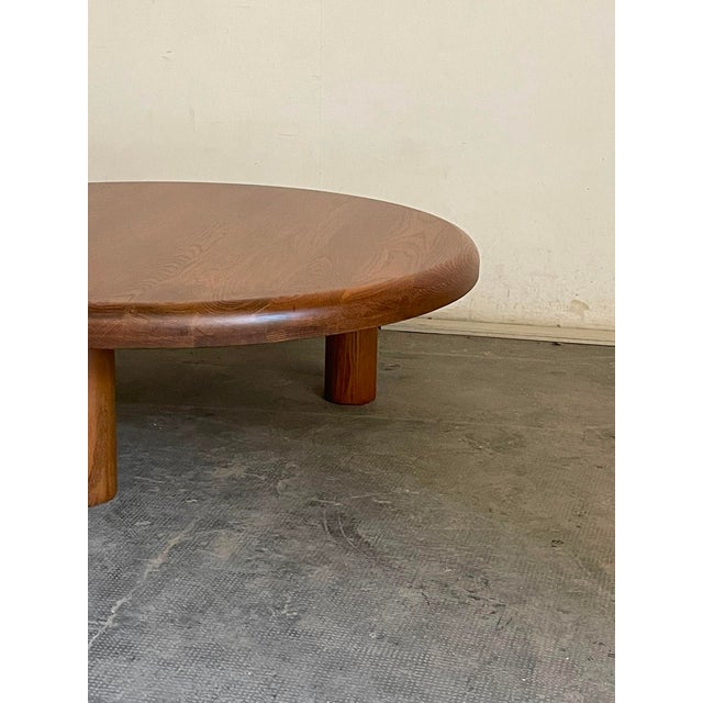 French Solid Oak Coffee Table, 1970s For Sale - Image 4 of 6