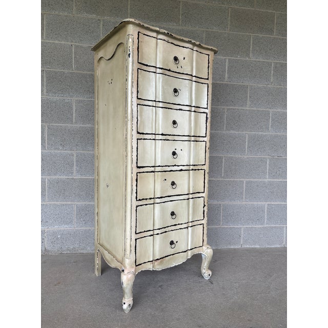 Description: Country French Style 7 Drawer Lingere Chest. In Very Good Pre-Owned Furniture Condition. Comes from the...
