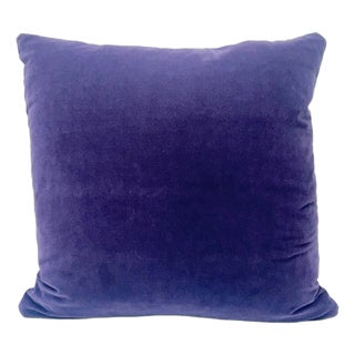 Eggplant Purple Velvet Throw Pillow Cover For Sale