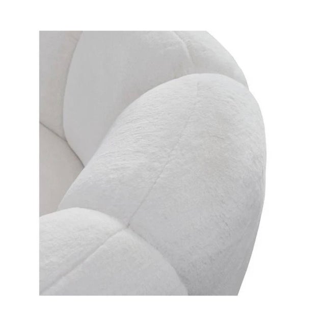 Mi-24209 Big Cloud 141" Oversized Curved Boucle Sectional Sofa - Soft Fur White For Sale In Houston - Image 6 of 8