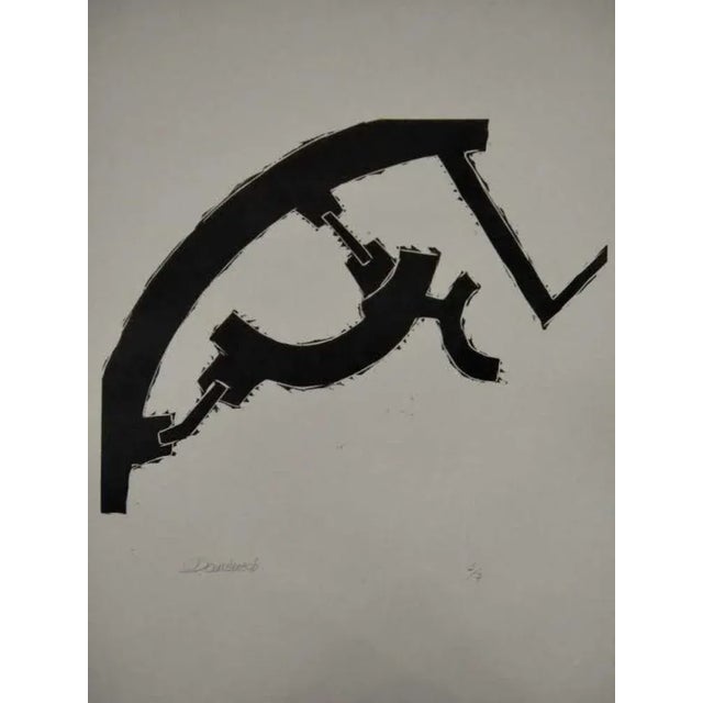 Domenech, Composition, 2000, Ink on Cardboard For Sale - Image 3 of 3