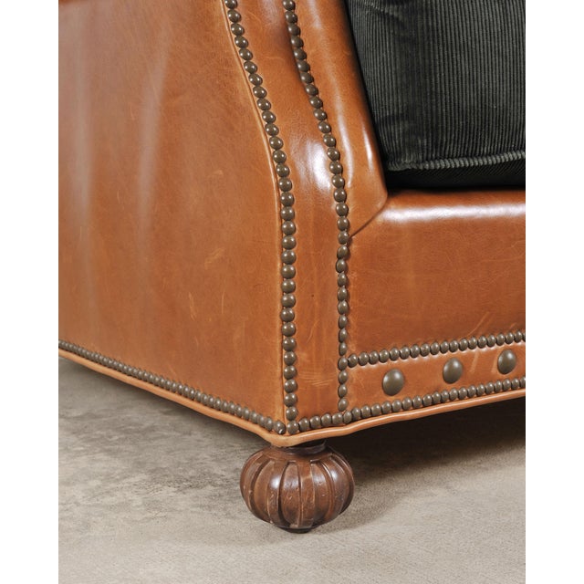 Ralph Lauren Italian Aran Isles Leather Mahogany Club Chair For Sale - Image 12 of 18