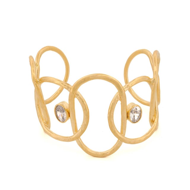 Early 21st Century Gold & Diamond Chunky Cuff Bracelet For Sale - Image 5 of 5