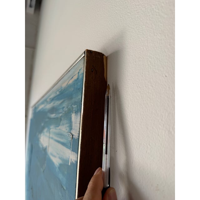 1960s Mid-Century Modern Expressionist Abstract Acrylic on Canvas Painting, Framed For Sale - Image 15 of 16