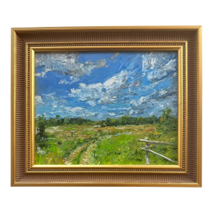 Landscape Painting Plein Air Gilt Wood Frame Oil on Canvas