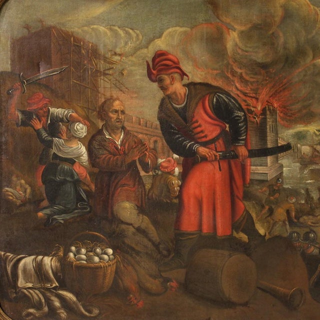 The Sacking of the City, 1670, Oil on Canvas For Sale - Image 8 of 16
