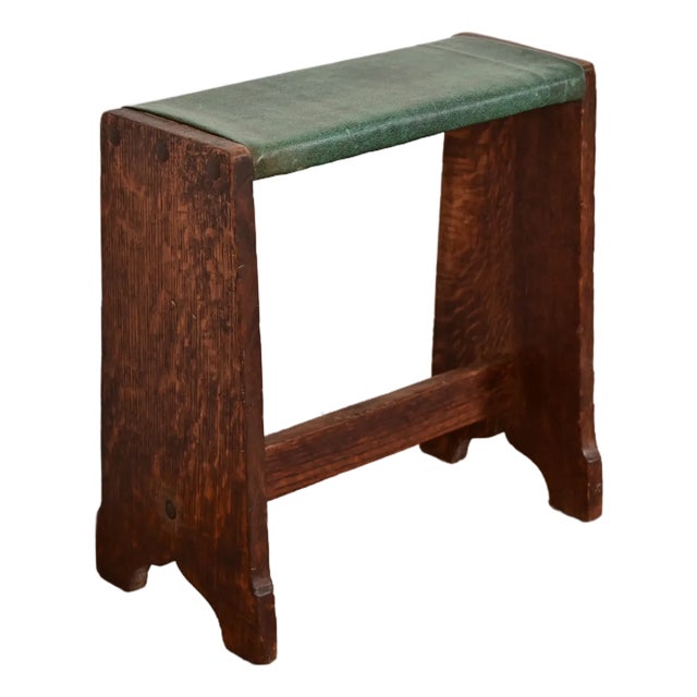 Lakeside Craft Shops Mission Oak Arts & Crafts Footstool, Circa 1900 For Sale