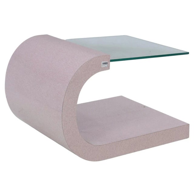 1980s Postmodern Cantilevered Side Table in the Style of Karl Springer For Sale - Image 4 of 5