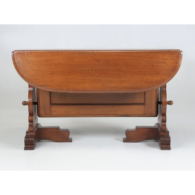 French Antique European Ship Captain's Dining Table in Mahogany For Sale - Image 3 of 12