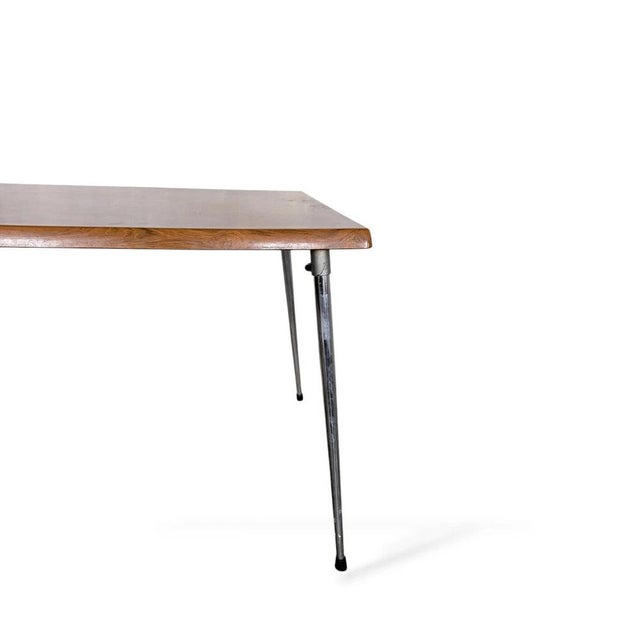 Mid-Century Modern Dining Table with Teak Veneer Top For Sale - Image 6 of 8