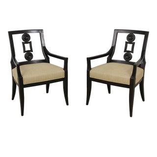 Pair Baker Modern Design Armchairs For Sale