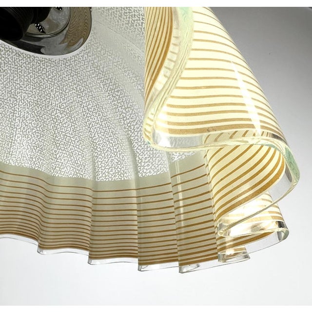 Italian Glass Pendant Lamp with Wavy Edge, 1970s For Sale - Image 14 of 18