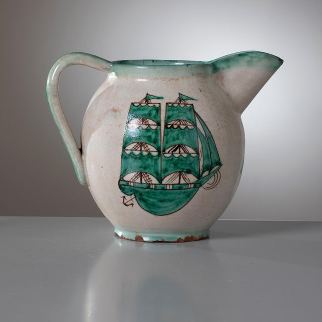 Modernist Ceramic Pitcher from M.A.C.S. Vietri, Italy, 1930s For Sale - Image 10 of 10
