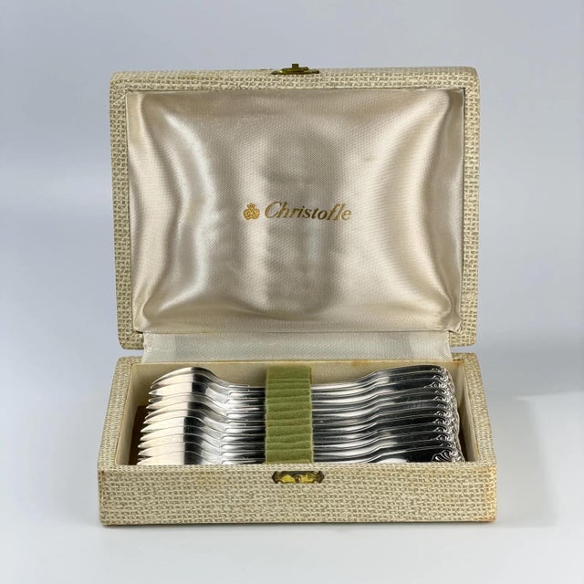 Vintage Vendôme Oyster Forks from Christofle, 1950s, Set of 12 For Sale - Image 13 of 13