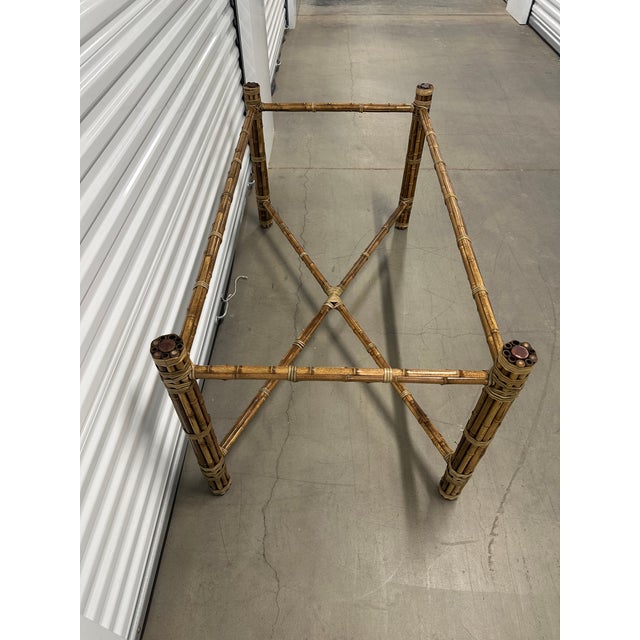 1990s Attributed to McGuire Organic Modern Rectangular Dining Table Base For Sale In Phoenix - Image 6 of 11