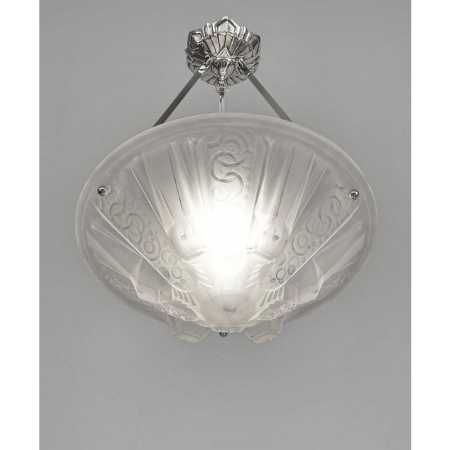 1920s French Art Deco Pendant Light by Muller Freres 1920s France For Sale - Image 5 of 9