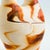 Large Vintage Nemadji Pottery Wedding Vase - Orange and Brown Matte Swirl Glaze For Sale In San Francisco - Image 6 of 12