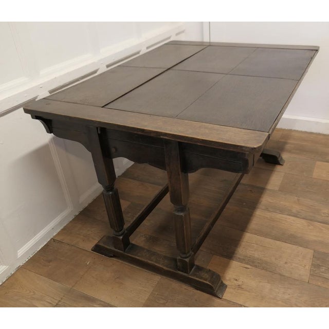 Metamorphic Settee Table in Oak and Rexine, 1930s For Sale - Image 4 of 10