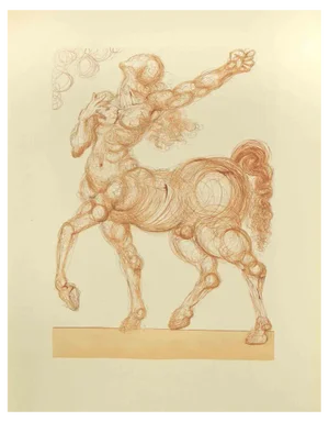 Salvador Dalí, The Centaur, Woodcut, 1963