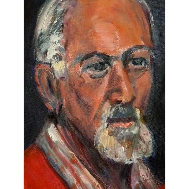 1980s Portrait of a Seated Man For Sale In Miami - Image 6 of 12