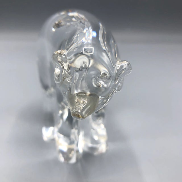 Clear Crystal Sculpture of a Polar Bear For Sale - Image 4 of 8