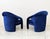 Weiman "Elephant Chairs" by Weiman, Style of Vladimir Kagan in Blue Velvet, 1990's For Sale - Image 4 of 9