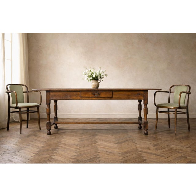 French Provincial Early 19th Century French Provincial Oak Farmhouse Table For Sale - Image 3 of 18