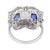 1960s Mid Century Gia 2.08 Carat Old Mine Cut Diamond Sapphire Platinum Cocktail Ring, Size 6.75 For Sale In Los Angeles - Image 6 of 8